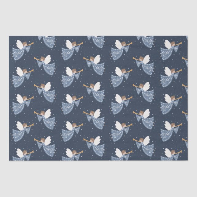 Papel De Seda A Paz do Anjo do Natal no Feriado da Terra (Frente )