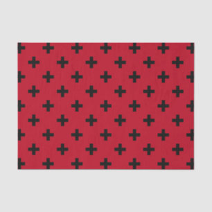 Papel De Seda A polca preta cruza a vermelho