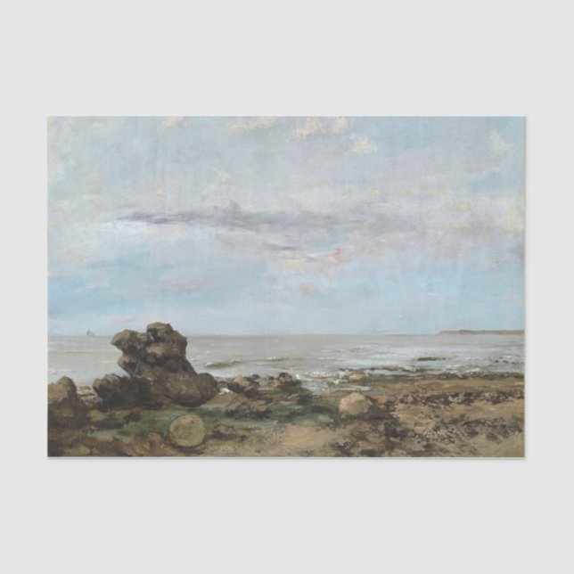 Papel De Seda A praia em Trouville, Gustave Courbet (Frente )