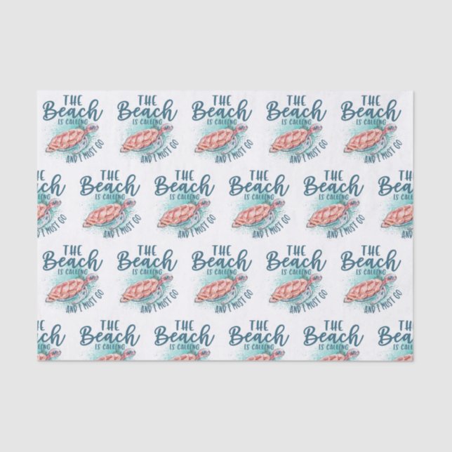 Papel De Seda A praia está ligando e eu tenho que ir (Frente )