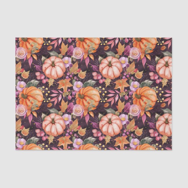 Papel De Seda A queda da abóbora do outono deixa a dissociação r (Frente )