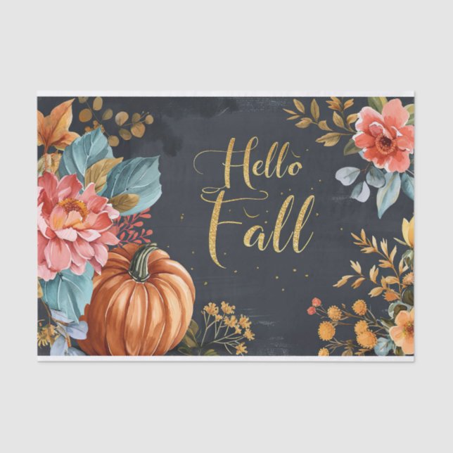 Papel De Seda A queda da abóbora do outono deixa a dissociação r (Frente )