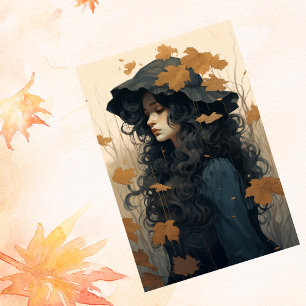 Papel De Seda A queda do outono deixa uma garota adorável