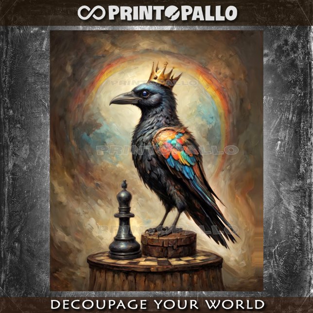 Papel De Seda A Rainbow Raven King of Chess - Tissue Paper (Criador carregado)