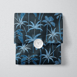 Papel De Seda A Revelação Suave: Luxo Botânico Palma Azul-Marinh