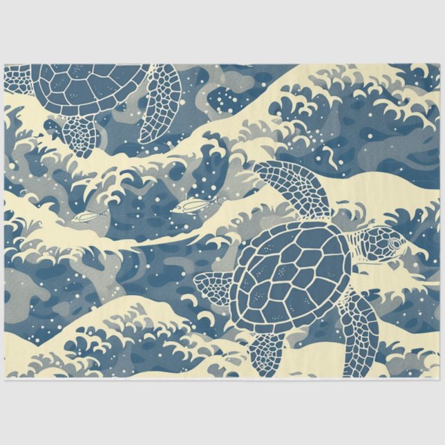 Papel De Seda A Sea Turtle Series Design 2 (Frente )