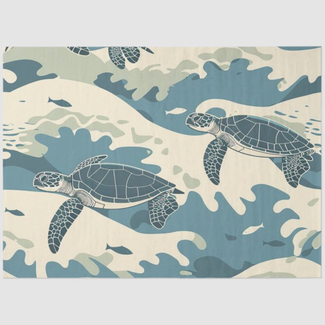 Papel De Seda A Sea Turtle Series Design 3 (Frente )