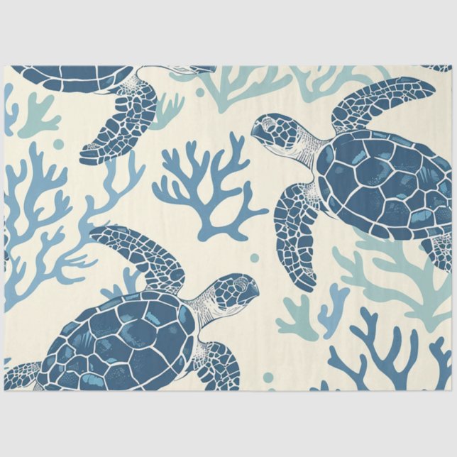 Papel De Seda A Sea Turtle Series Design 5 (Frente )
