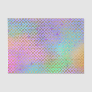 Papel De Seda A sereia escala o Pastel Dourado da festa de