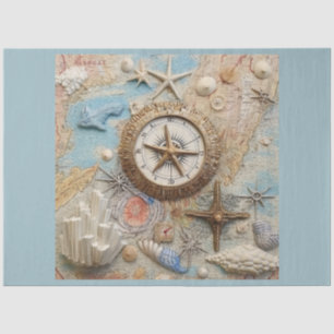 Papel De Seda A Série de Compass Náutico Design 7