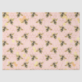 Papel De Seda A Série do Bee Rosa e Dourado Design 1