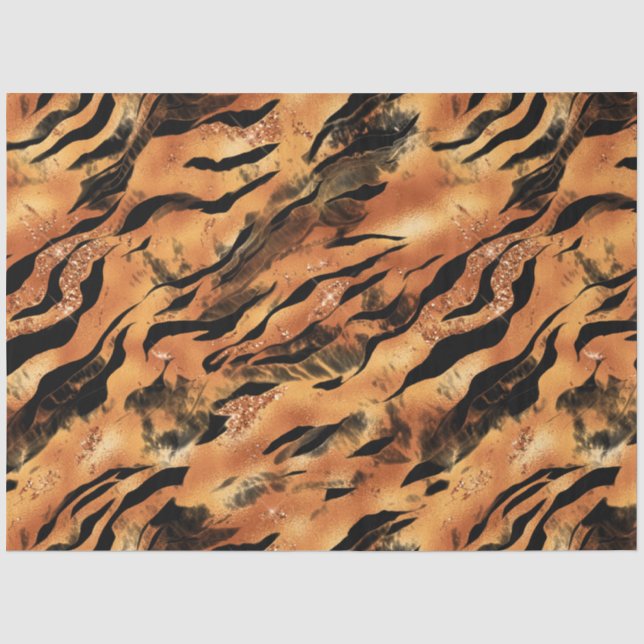 Papel De Seda A Série Glitter Tiger Design #9 (Frente )