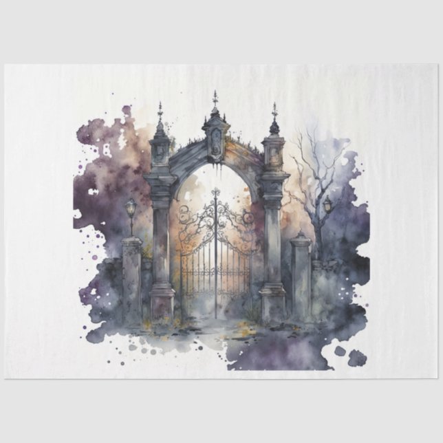 Papel De Seda A Série Porta do Cemitério Gótico Design 8 (Frente )