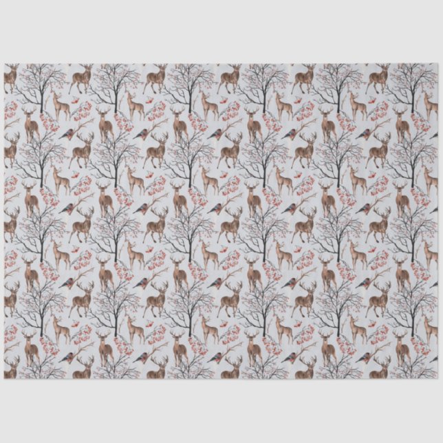 Papel De Seda A Série Winter Woodland Design 3 (Frente )