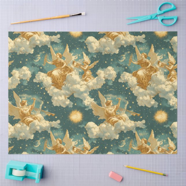 Papel De Seda A Singing Angel Choir Series Design #13 (Arte )