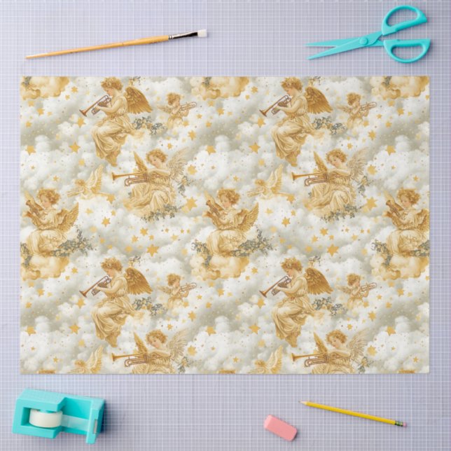 Papel De Seda A Singing Angel Choir Series Design #15 (Arte )