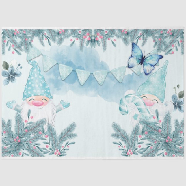 Papel De Seda A Snow Gnomo Series Design 6 (Frente )