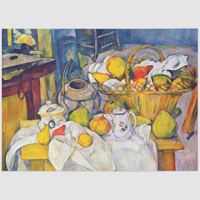 Papel De Seda A vida com Fruta, Paul Cezanne (Frente )