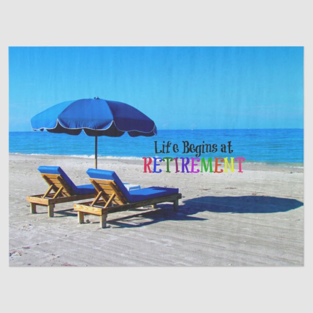 Papel De Seda A vida começa na aposentadoria, design popular (Frente )