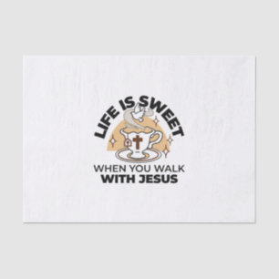 Papel De Seda A vida é doce com Jesus - Taça Cristã Faith Tea