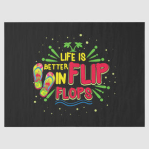 Papel De Seda A Vida É Melhor Nas Férias De Verão De Chinelos