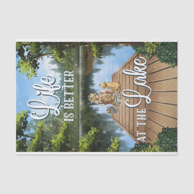 Papel De Seda A vida é melhor no lago (Frente )