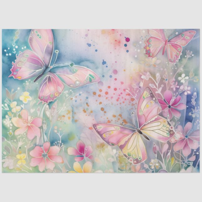 Papel De Seda A Whimsical Butterfly Series Design 10 (Frente )