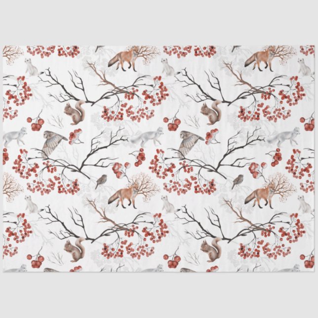 Papel De Seda A Winter Woodland Series Design 12 (Frente )