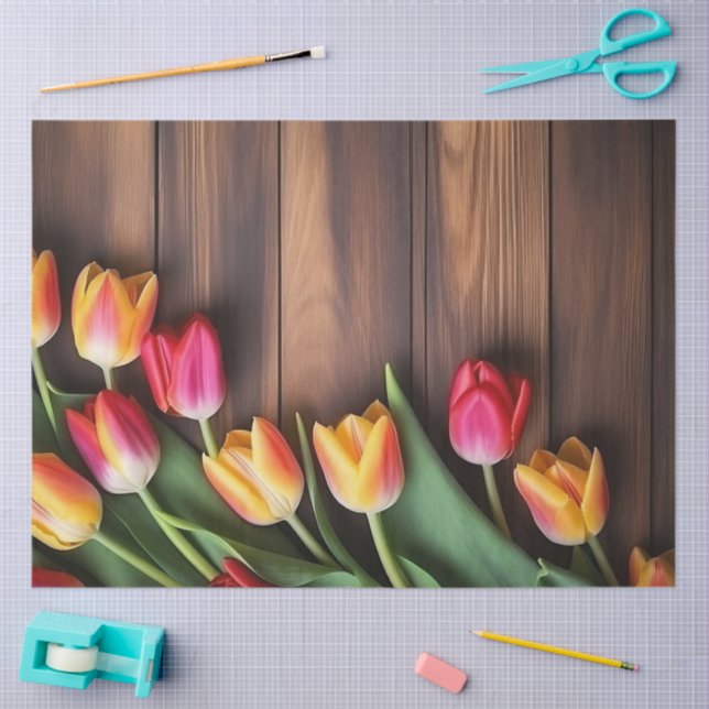 Papel De Seda A Wood and Tulip Series Design #7 (Arte )