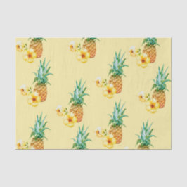 Papel De Seda Abacaxi Hibisco (Design 41 Série Amarelo/Laranja)