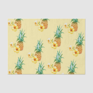 Papel De Seda Abacaxi Hibisco (Design 41 Série Amarelo/Laranja)