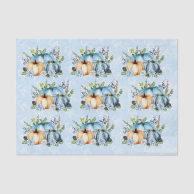 Papel De Seda Abate de Abas de Aquarela Azul (Frente )