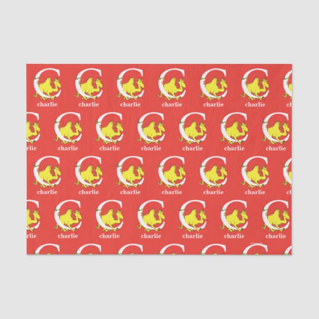 Papel De Seda ABC do Dr. Seuss: Letra C - Branco | Adicione seu  (Frente )
