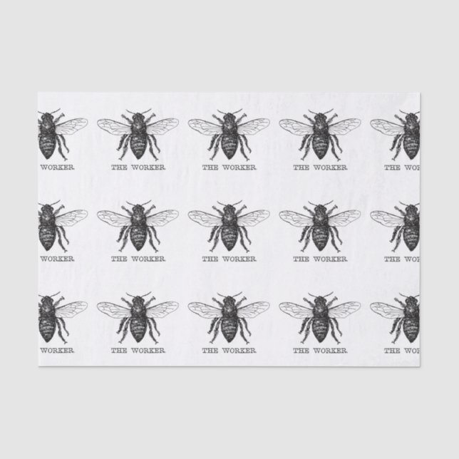 Papel De Seda Abeja Trabalhadora Mel Abelha Preta (Frente )