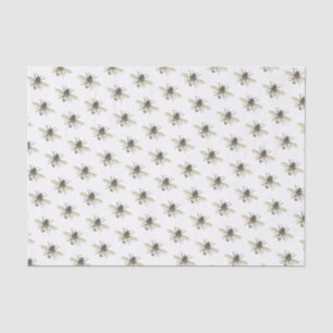 Papel De Seda Abelha de mel estilizada no Livro Branco sobre os