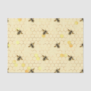 Papel De Seda Abelhas Amarelas na moda Douradas Honeycomb