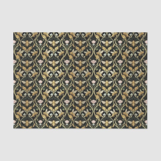 Papel De Seda Abelhas Art Nouveau (Frente )