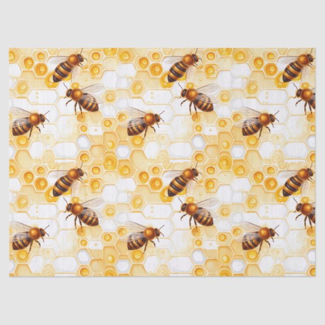 Papel De Seda Abelhas de Honeycomb Design 1 (Frente )