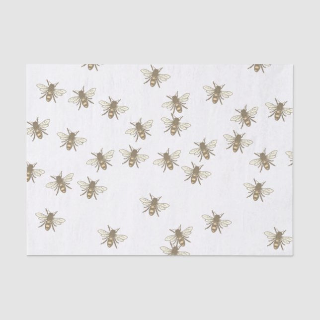 Papel De Seda Abelhas de mel dispersas Vintage Abelhas de Mel-pr (Frente )