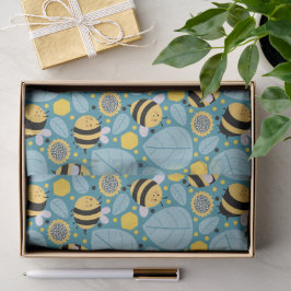 Papel De Seda Abelhas de mel e flores solares