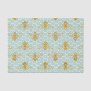 Papel De Seda Abelhas de Mel ouro em Honeycomb