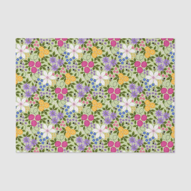 Papel De Seda Abelhas e Buttercups (Frente )