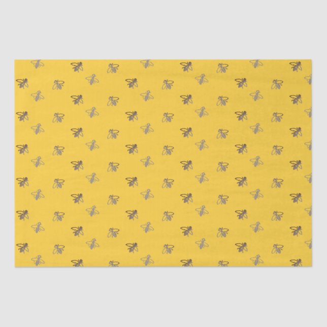 Papel De Seda Abelhas Francesas Cheery em amarelo Provençal (Frente )
