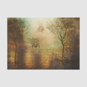 Papel De Seda Abelhas Francesas Vintage na floresta