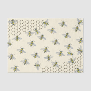 Papel De Seda Abelhas Heráldicas e Honeycomb Britânicas em Ama