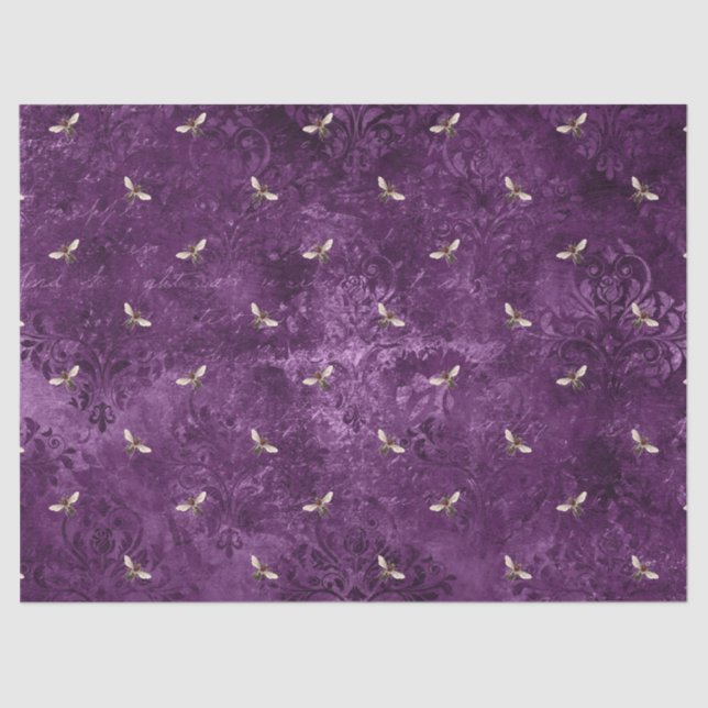 Papel De Seda Abelhas Roxas Design 18 (Frente )