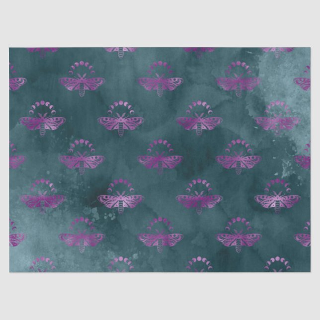 Papel De Seda Abelhas Roxas na Decoupage do Teal (Frente )