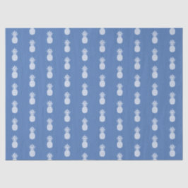 Papel De Seda Abiéticos Abacaxis Brancos no Azul