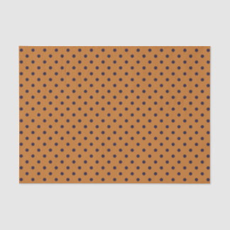 Papel de Seda Abóbora + Bolinhas Roxas (Grande)