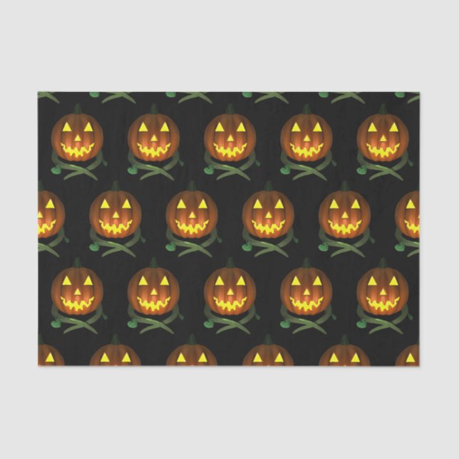 Papel De Seda Abóbora de Halloween com vinha (Frente )